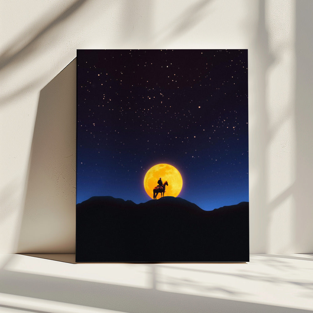 De ruiter en de maan | Canvas