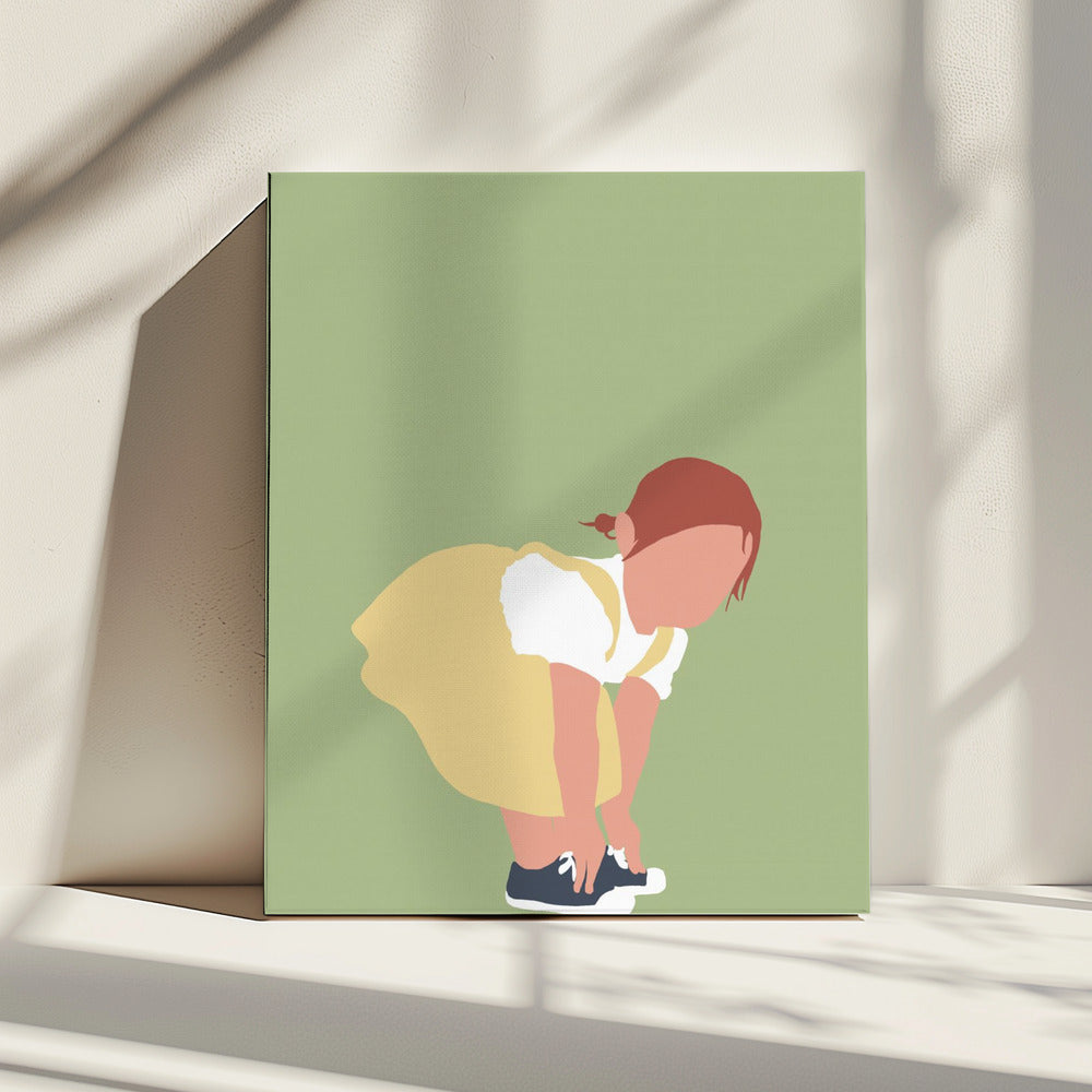 Lilou - Silhouet van een roodharig meisje | Canvas