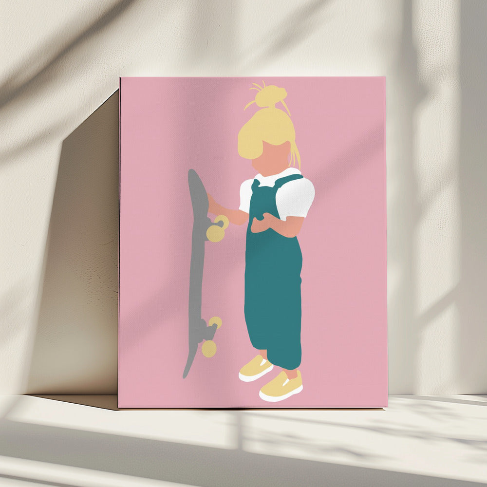 Juno - Skateboardmeisje Silhouet | Canvas