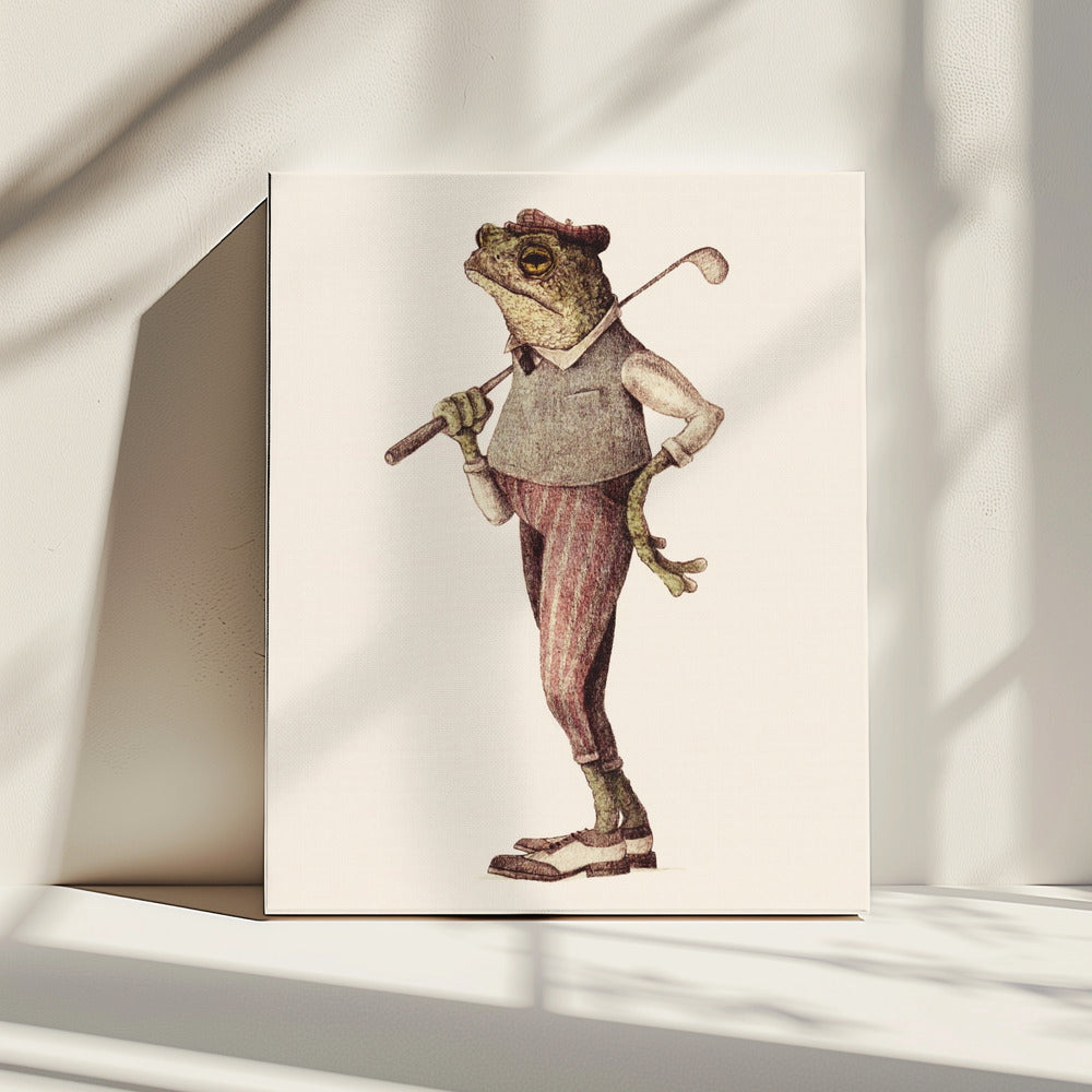 Kikker in vintage golfkleding | Canvas