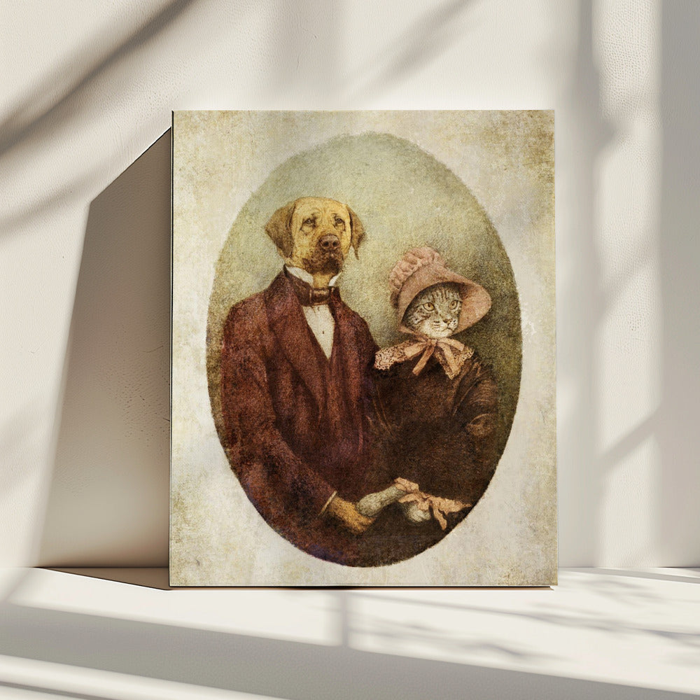 Portret van een echtpaar in Victoriaanse stijl | Canvas