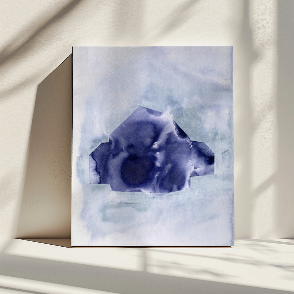 Geometrische vorm in diep indigo | Canvas