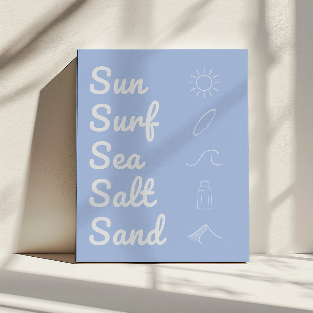 Sun Surf Zeezout Zand Lichtblauw | Canvas