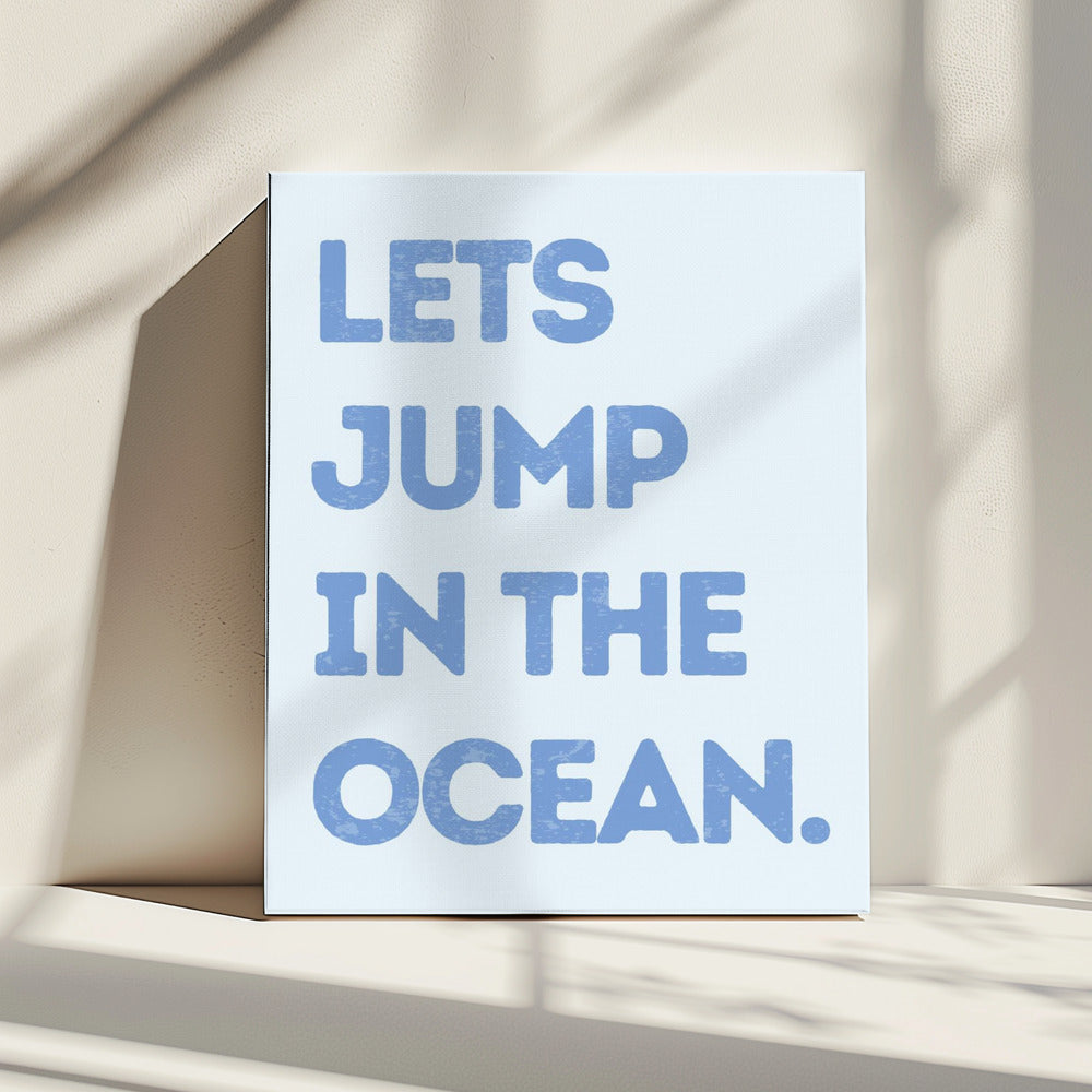 Laten we in de oceaan springen | Canvas