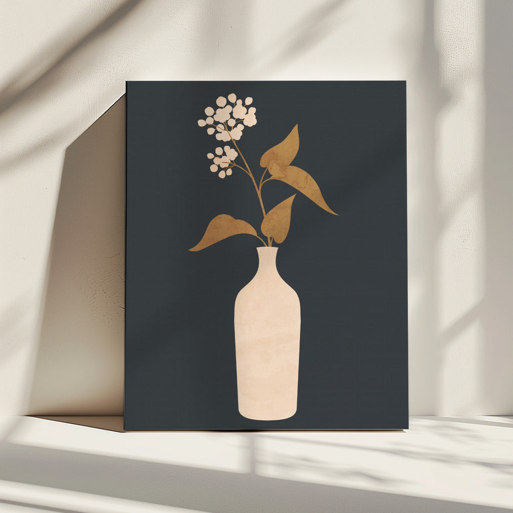 Minimale abstracte kunstvaasbloem | Canvas
