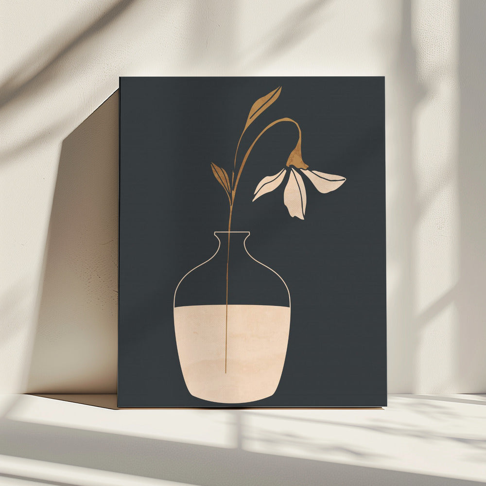 Minimale abstracte kunstvaasbloem | Canvas