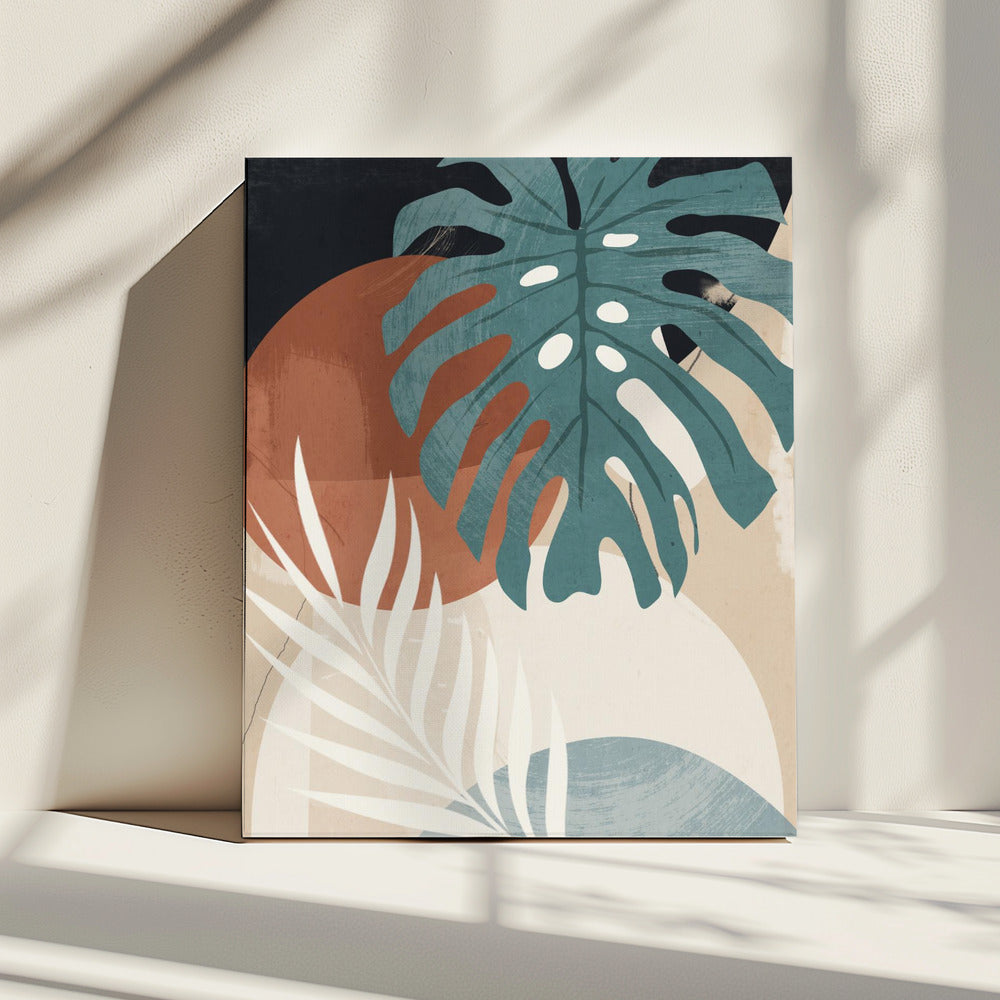 Abstracte kunst tropische bladeren | Canvas