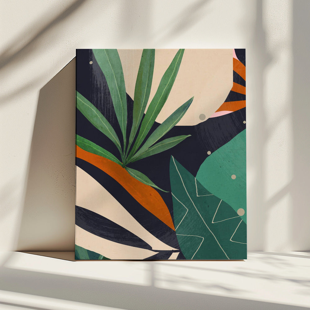 Abstracte kunst tropische bladeren | Canvas