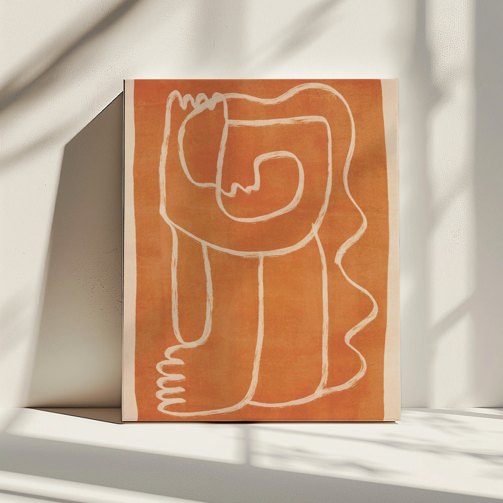 Abstracte lijnkunstfiguur | Canvas