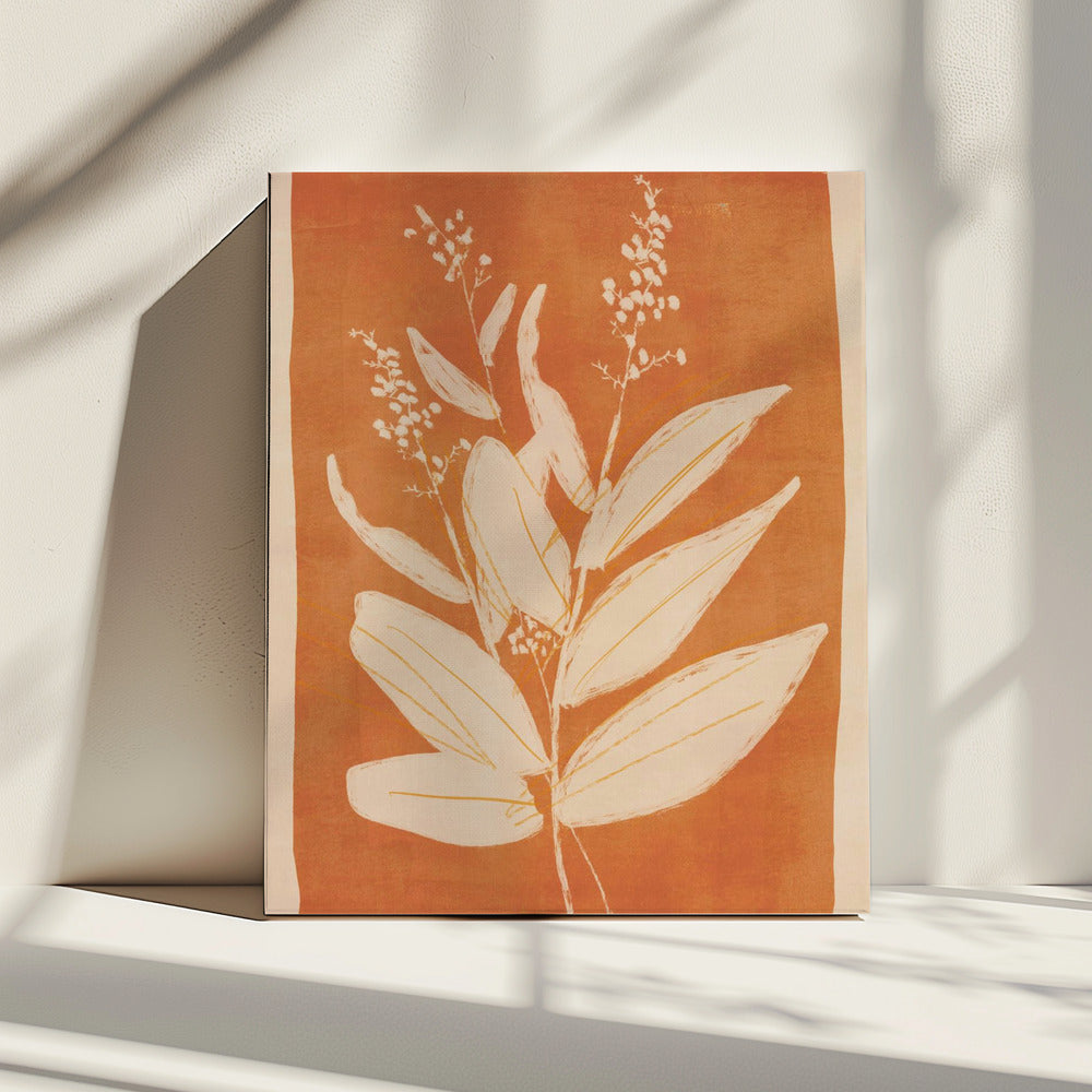 Kleurrijke minimalistische plant | Canvas