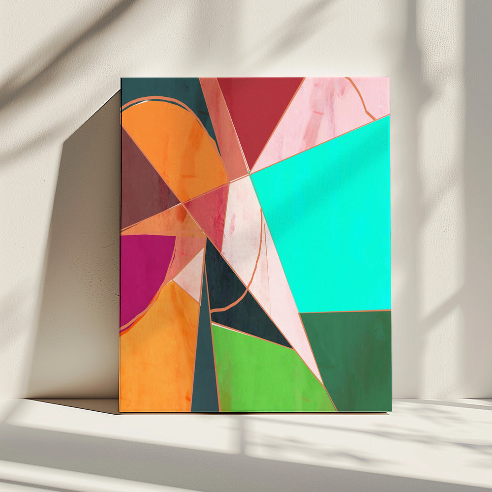 Kleurrijke geometrie abstract | Canvas