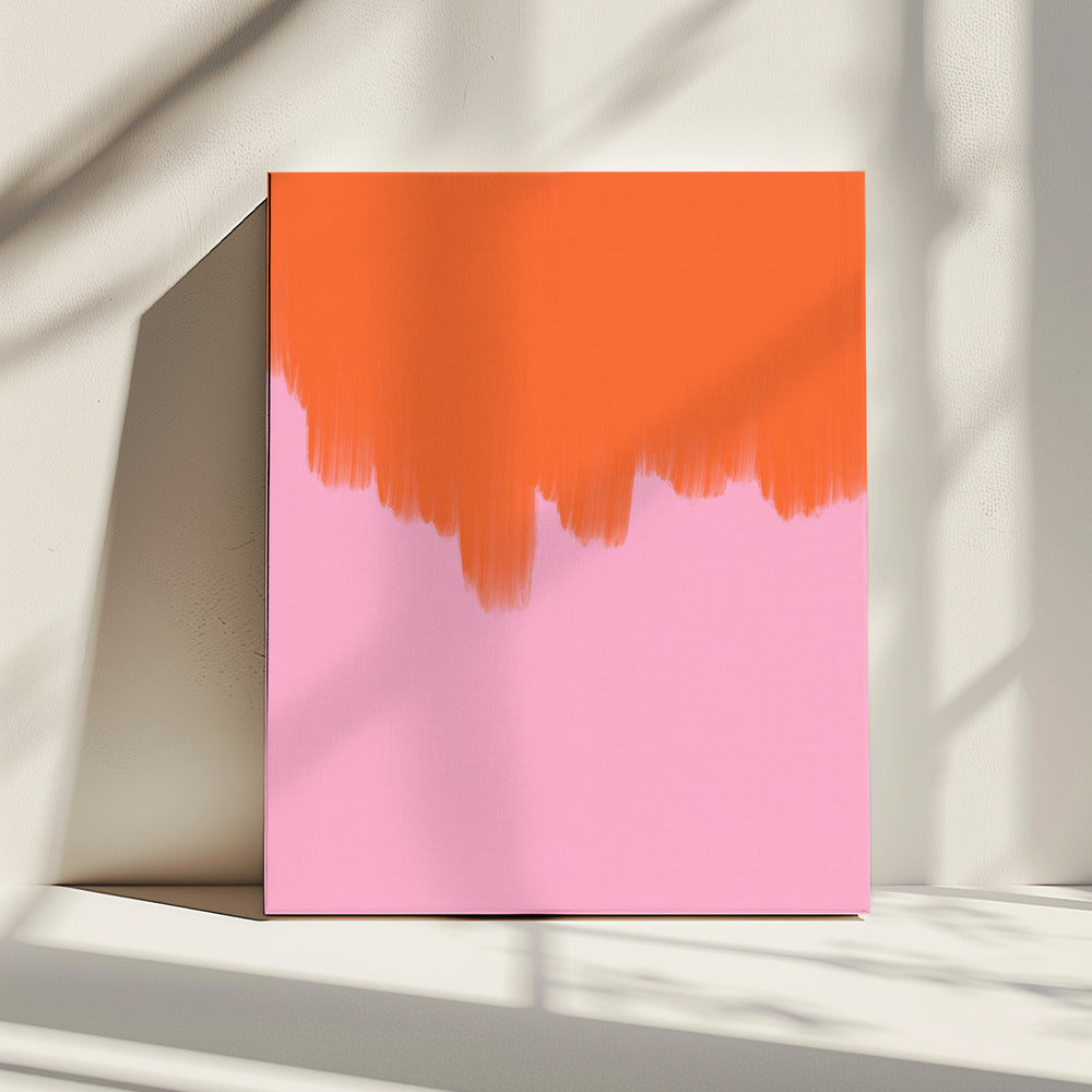 Oranje over bloesem | Canvas