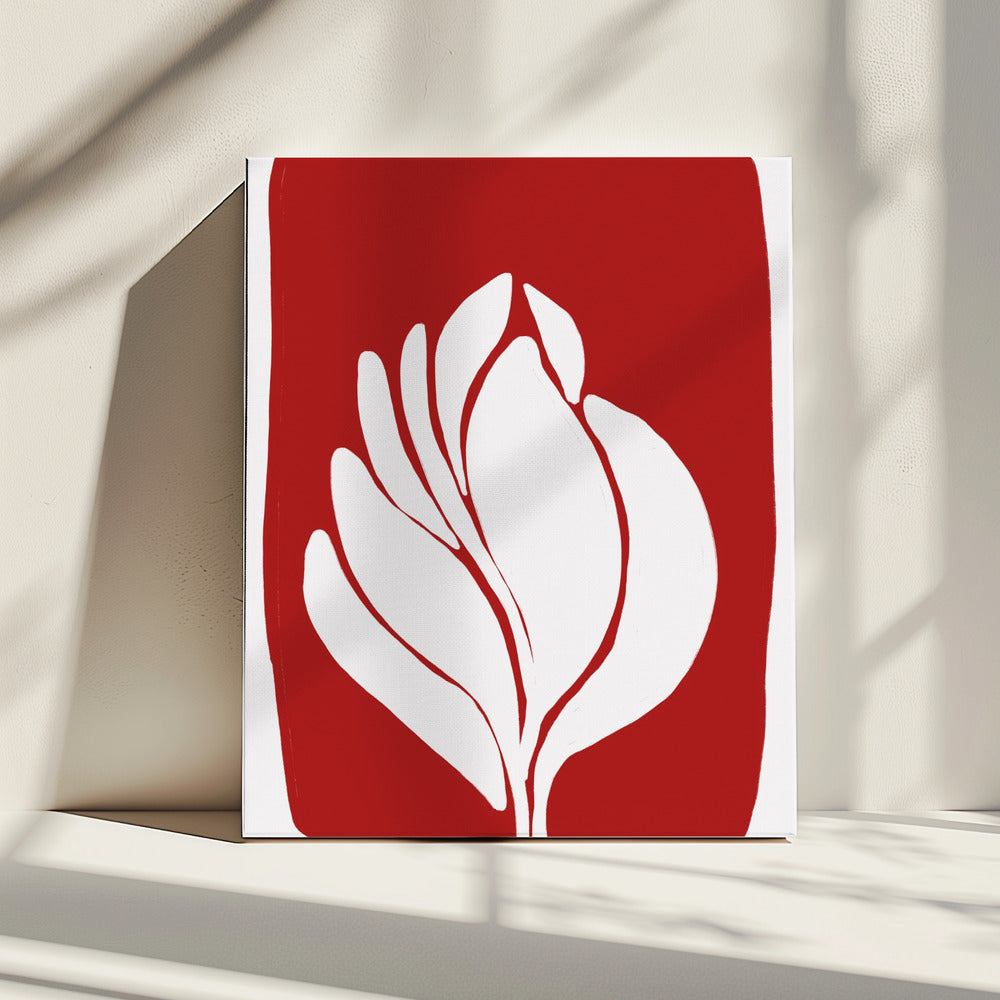 Silhouet van witte bloesem | Canvas