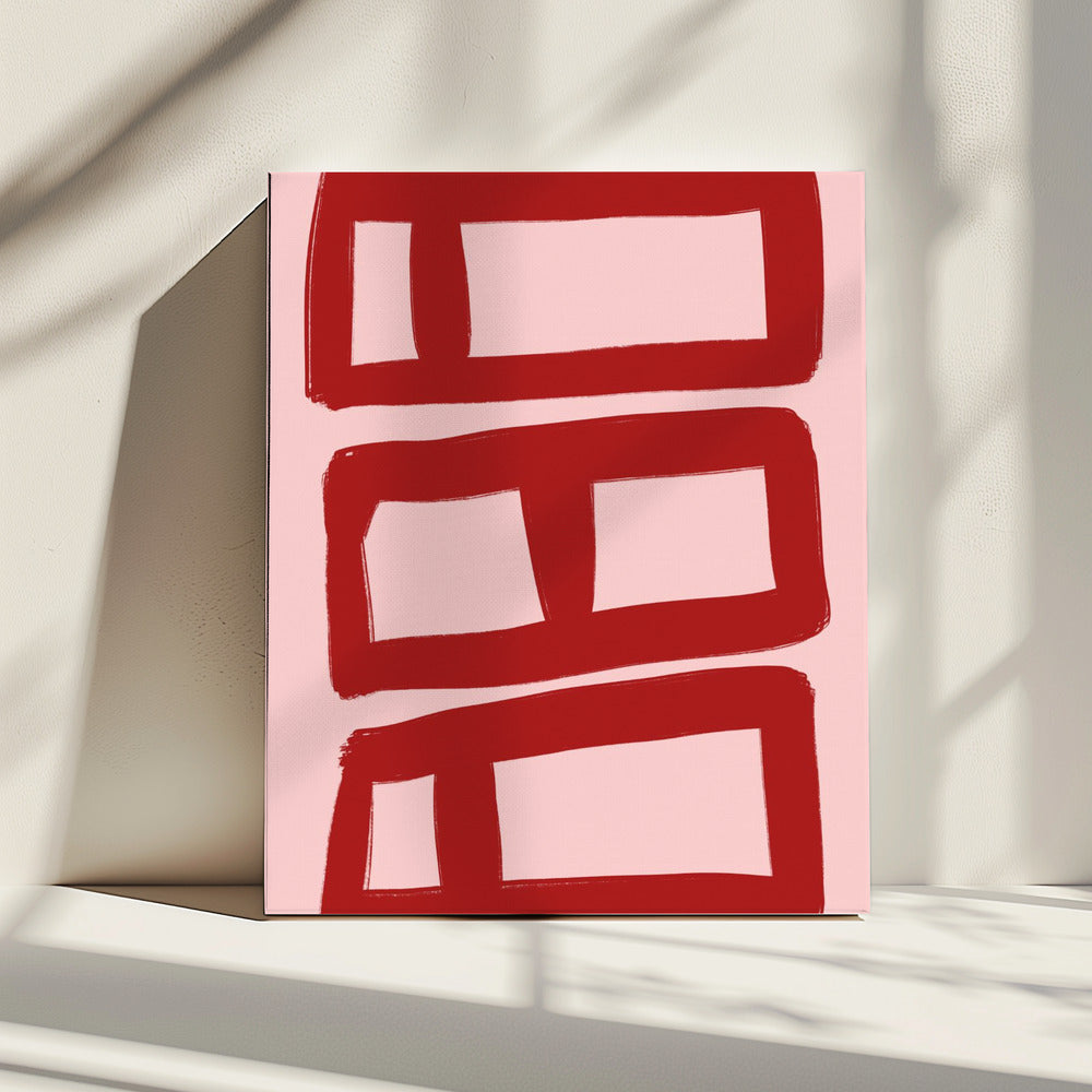 Rode symmetrieblokken | Canvas
