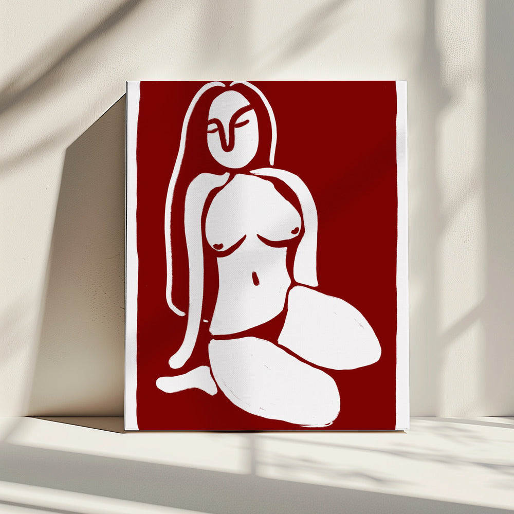 Gestileerd naaktfiguur in zittende houding | Canvas