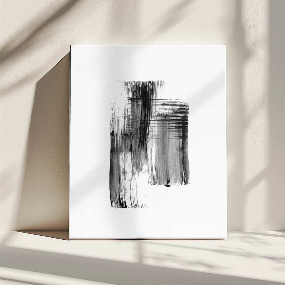 Inkt %22zwart Inktstreken Nr. 01%22 | Canvas