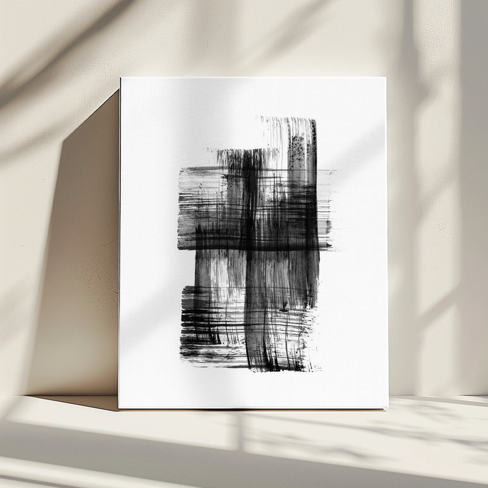 Inkt %22zwart Inktstreken Nr. 03%22 | Canvas