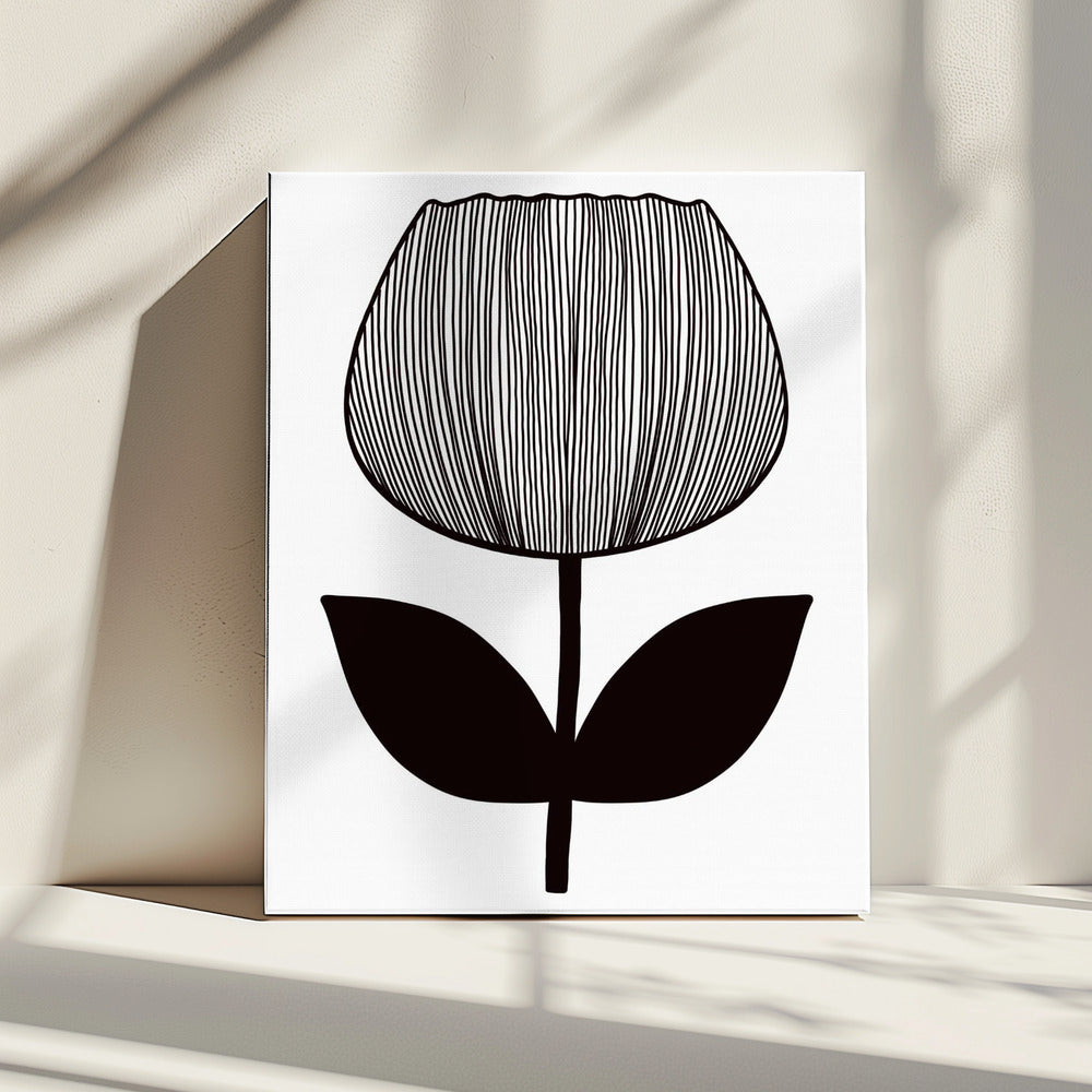 Monochroom Bloesem | Canvas