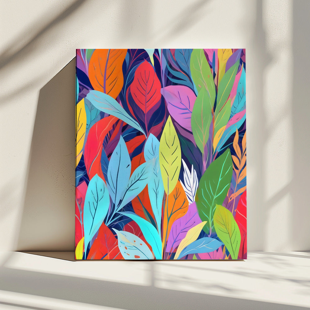 Kleurrijk bladerenbos | Canvas