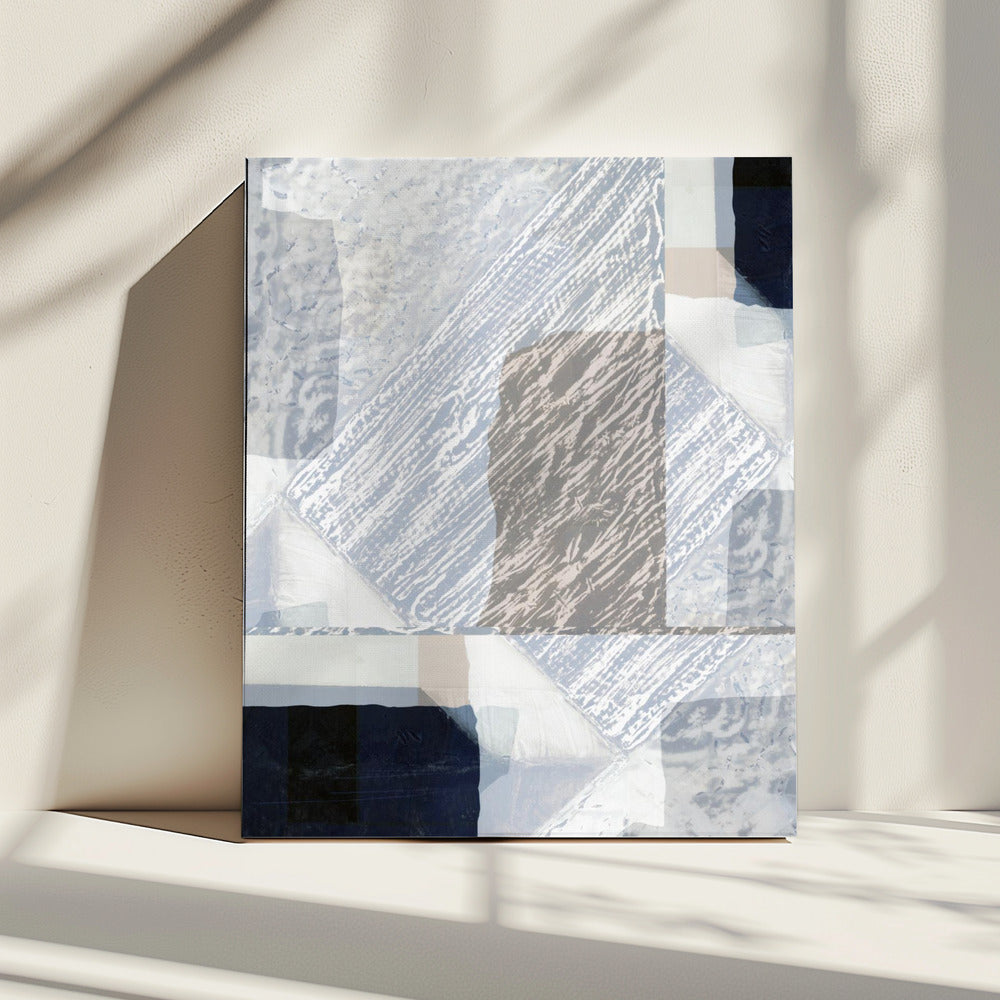 Gefragmenteerde vorm in wit | Canvas