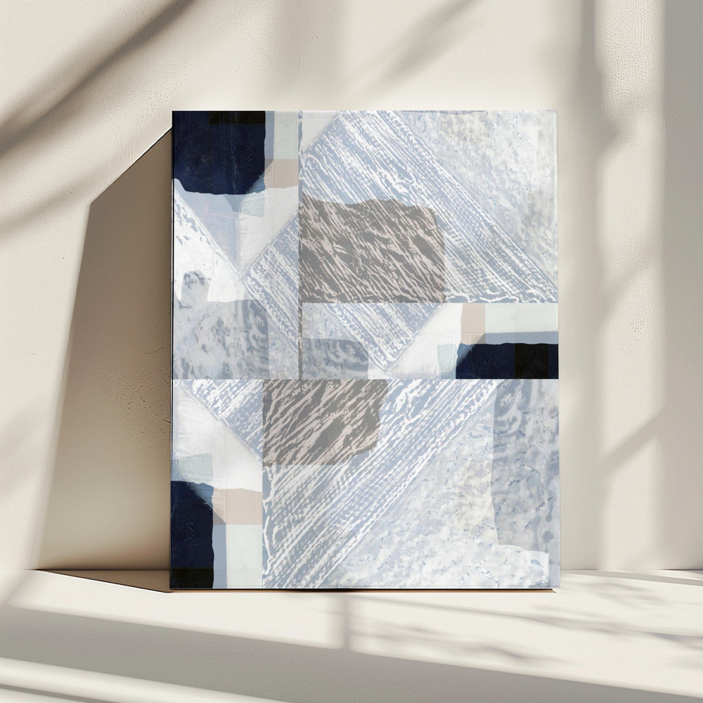 Gefragmenteerde vorm in wit | Canvas