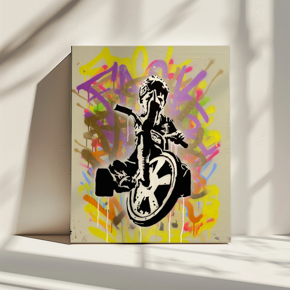 Kind op een driewieler | Canvas