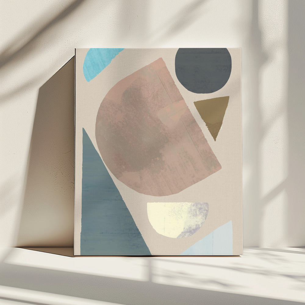 Abstracte vormen in gedempte tinten | Canvas