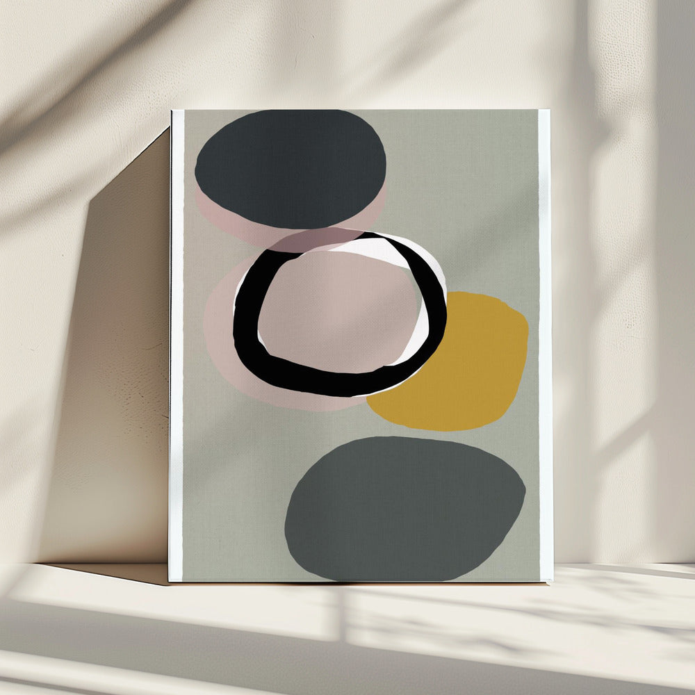 Abstracte cirkels in gedempte tinten | Canvas