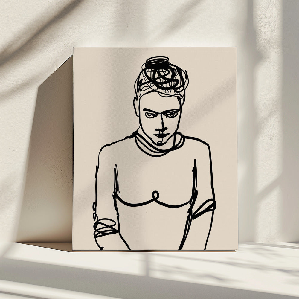 Lijntekening dame | Canvas