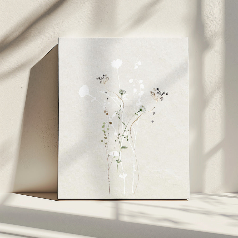 Gedempte botanische elementen | Canvas