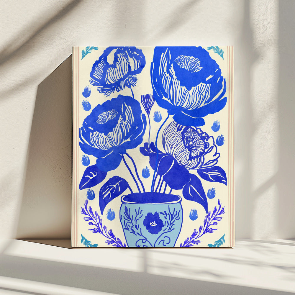 Blauwe Bloesem Vaas | Canvas