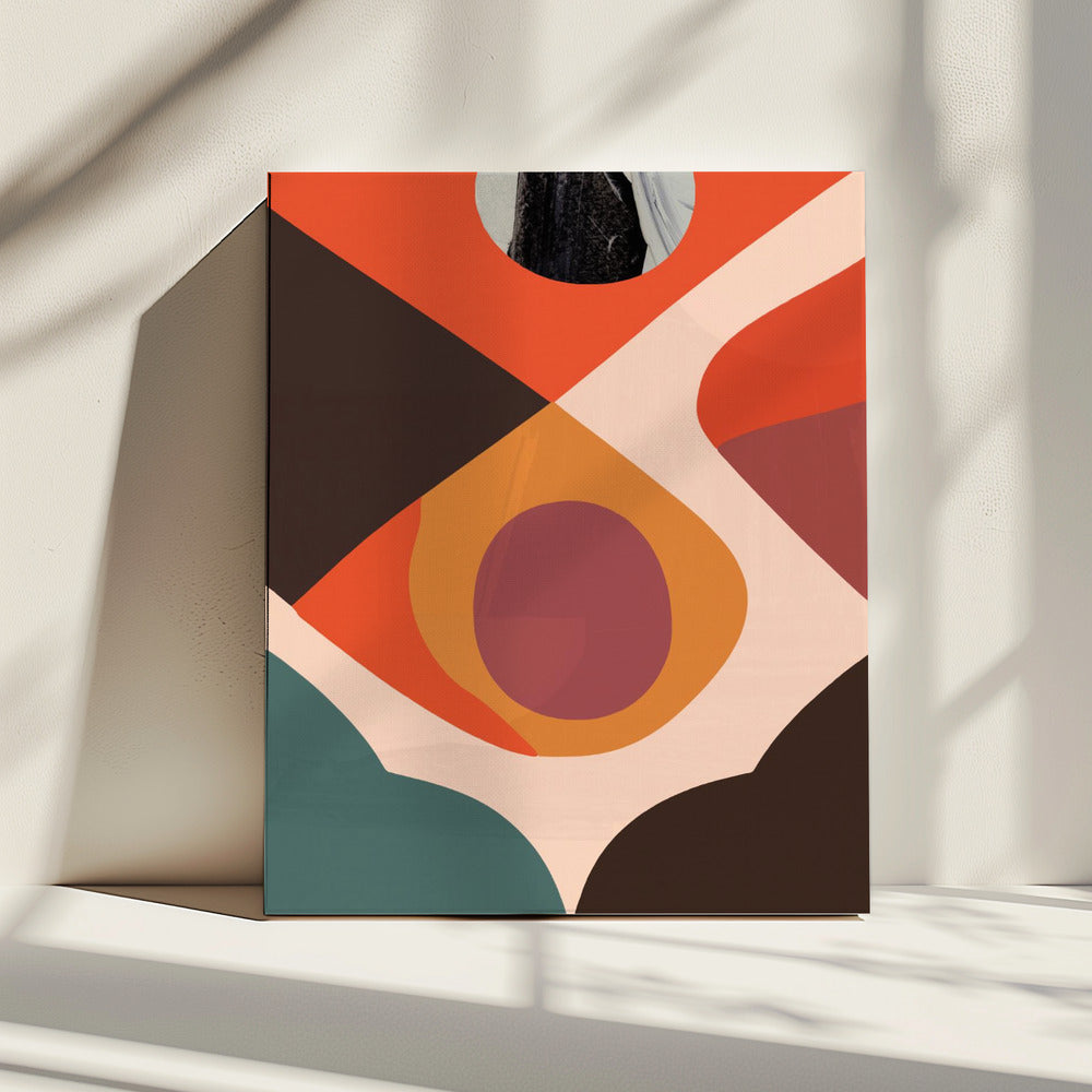 Geometrische vormen en gedempte kleuren | Canvas