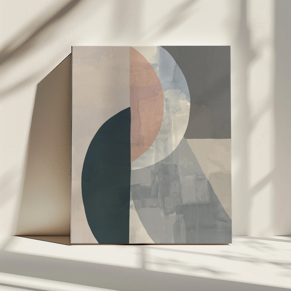 Geometrische vormen en gedempte kleuren | Canvas