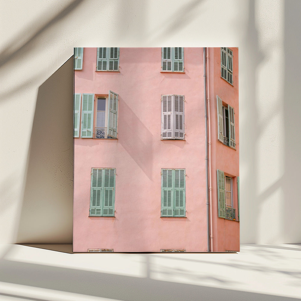 Roze Gebouw | Canvas