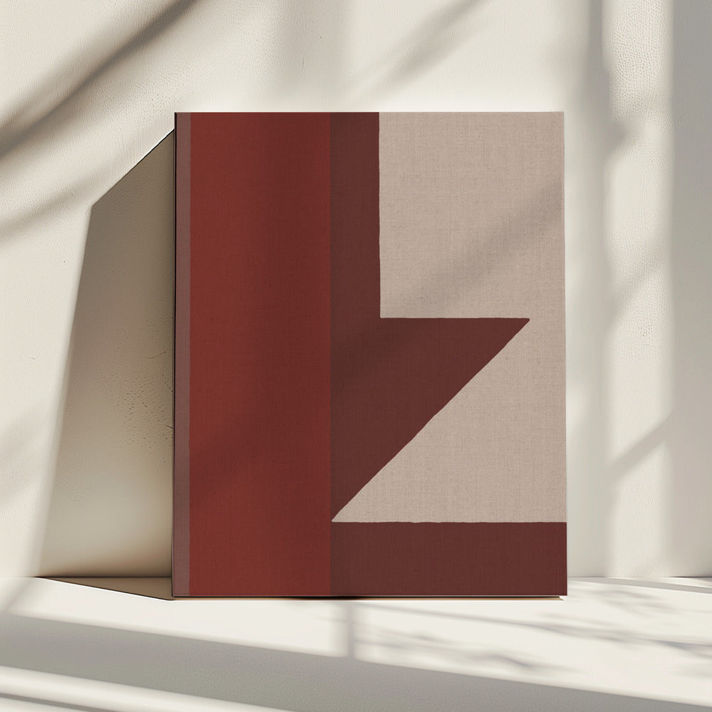 Rode geometrische compositie | Canvas