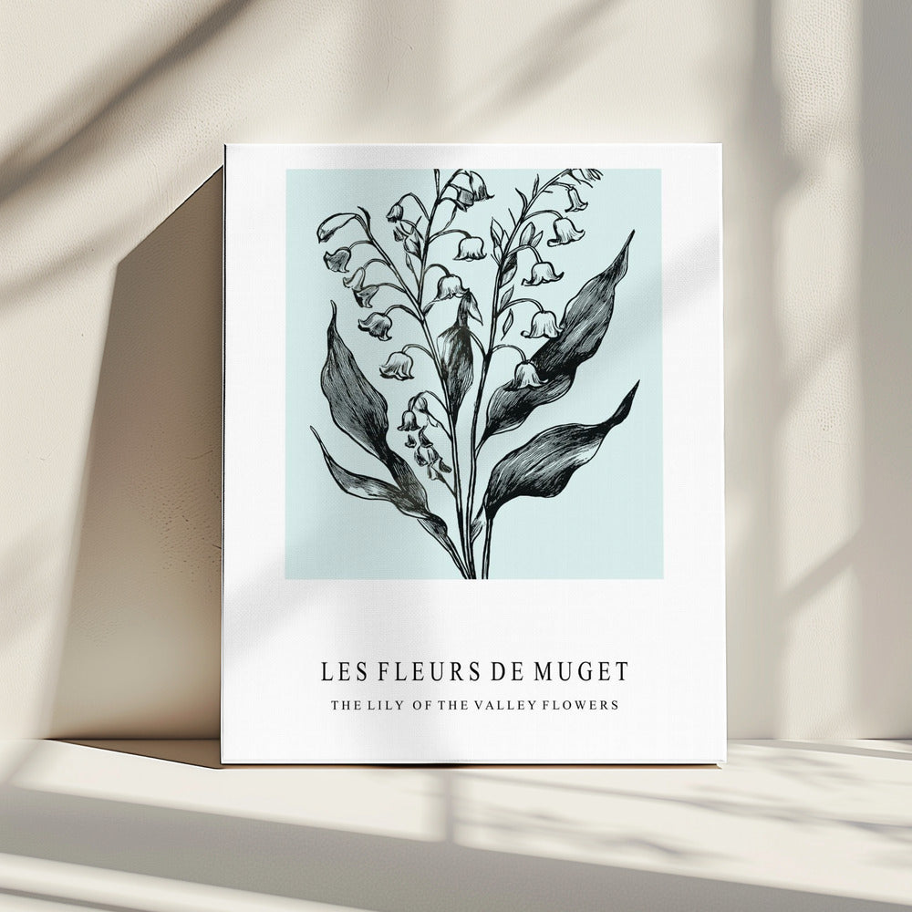 Lelietje-van-dalenbloemen in een monochrome illustratie | Canvas
