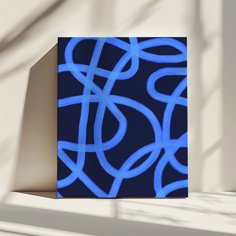 Blauwe doolhofpaden | Canvas