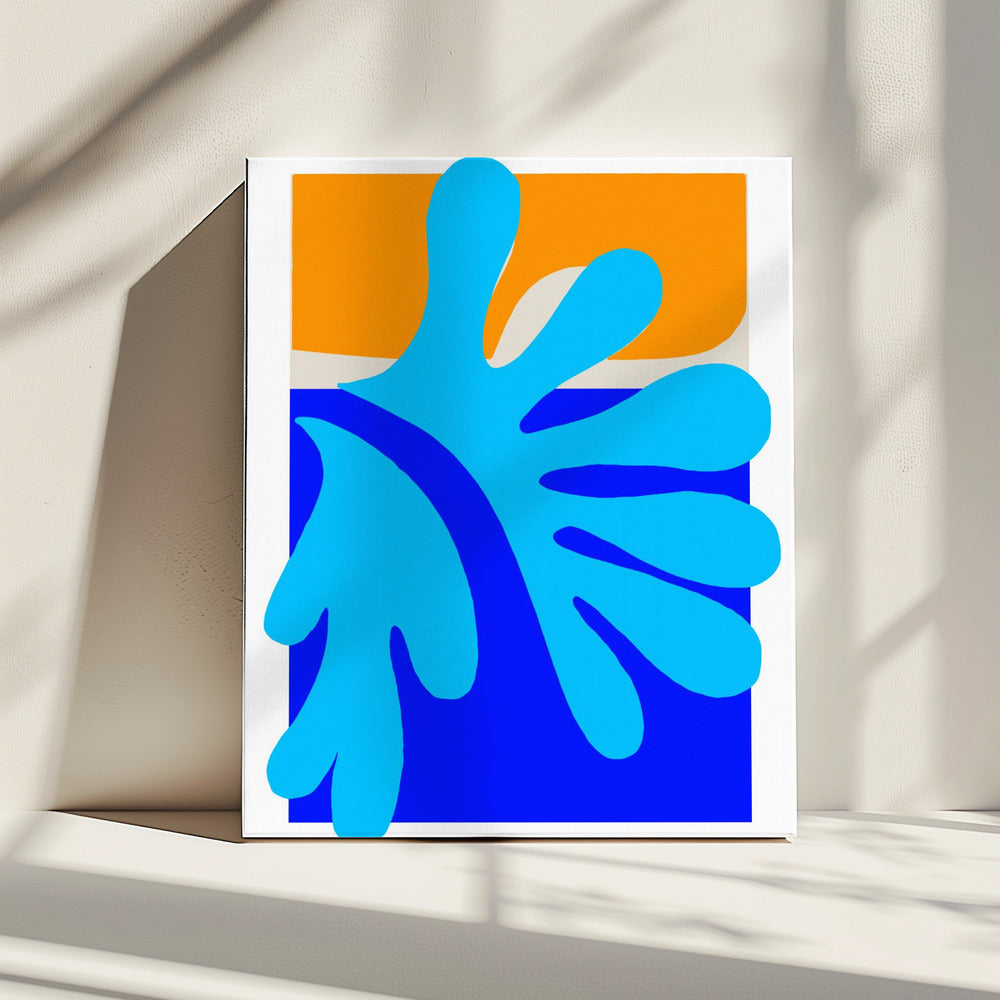 Blauwe Spatvormen | Canvas