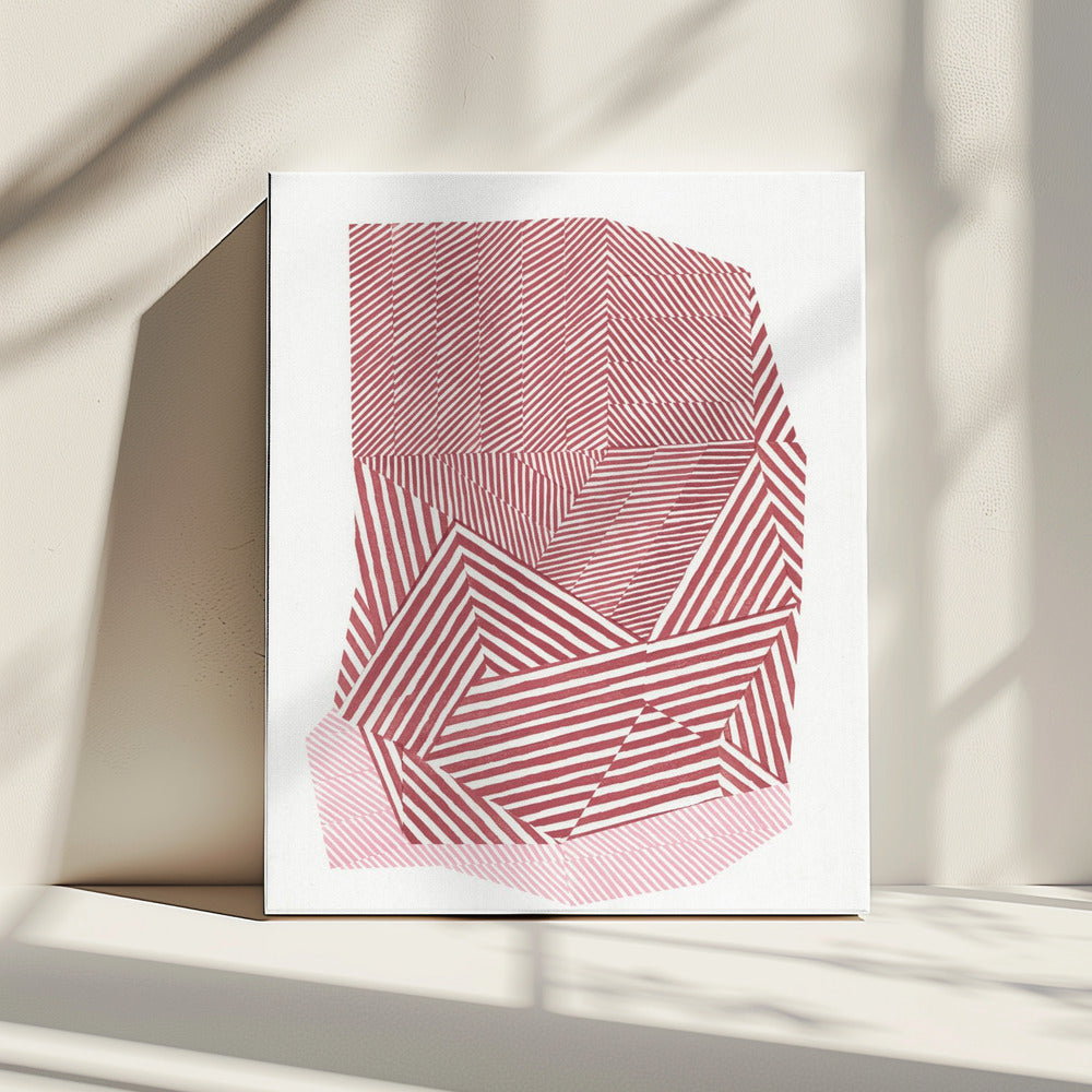 Gestreepte geometrische vorm | Canvas