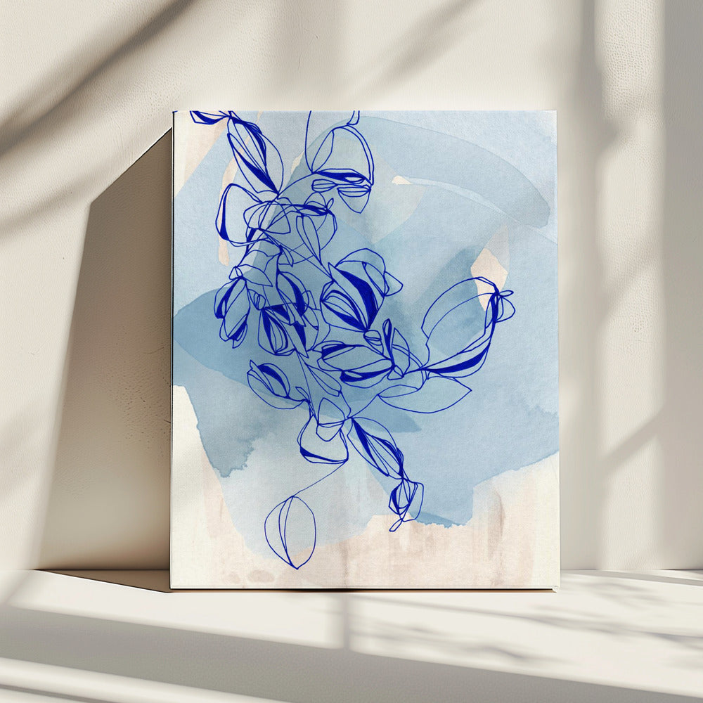 Blauwe Wijnstok Elegantie | Canvas