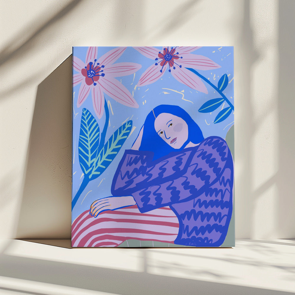 Zittende dame | Canvas