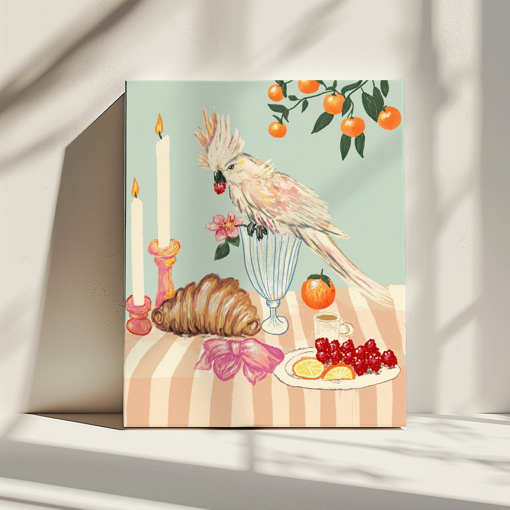 Ontbijt met vogel | Canvas