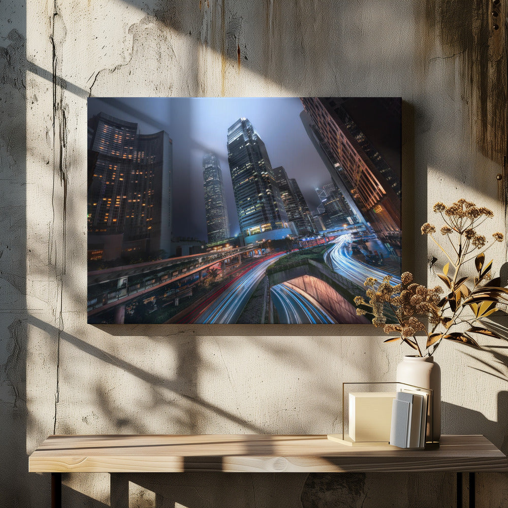 Stadslichten van Hongkong | Canvas