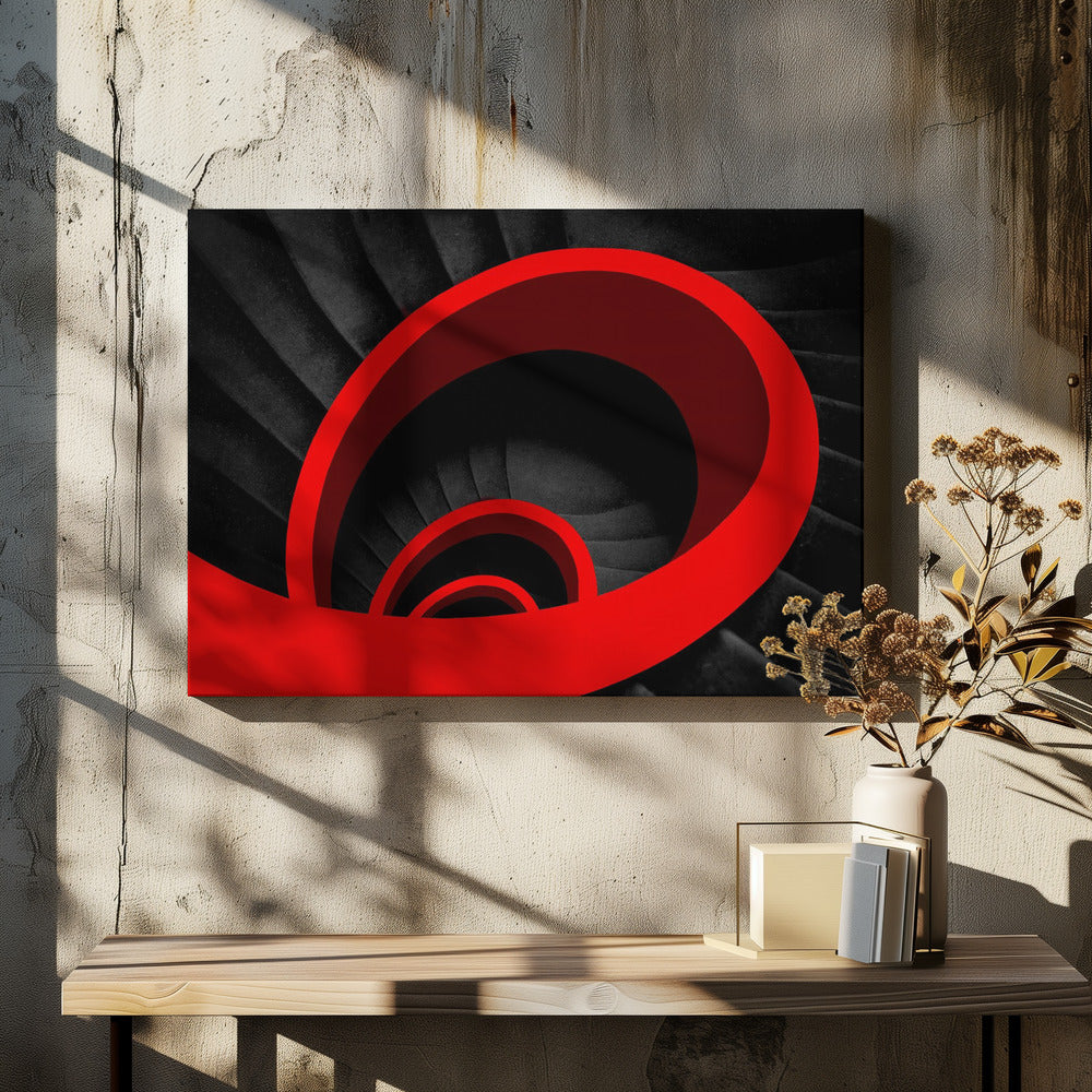 Een rode spiraal | Canvas
