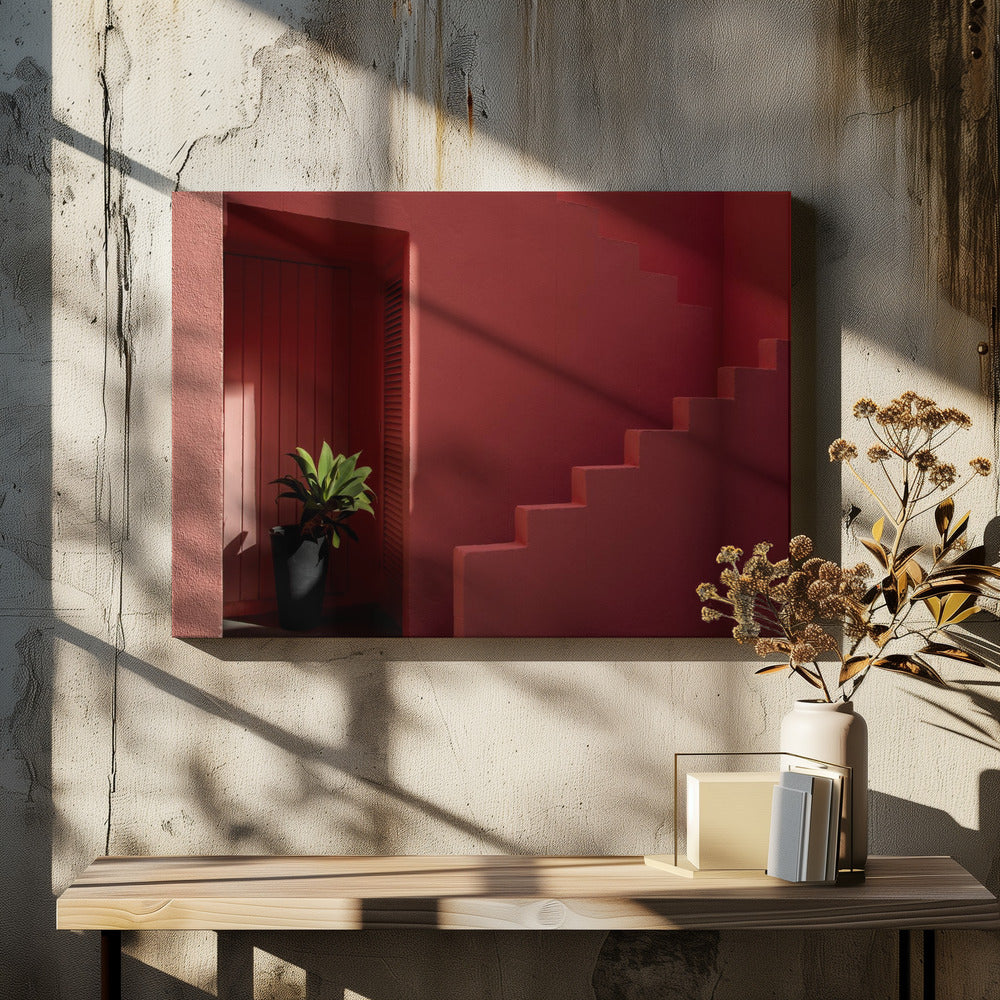 Muurschildering Rood #6 | Canvas