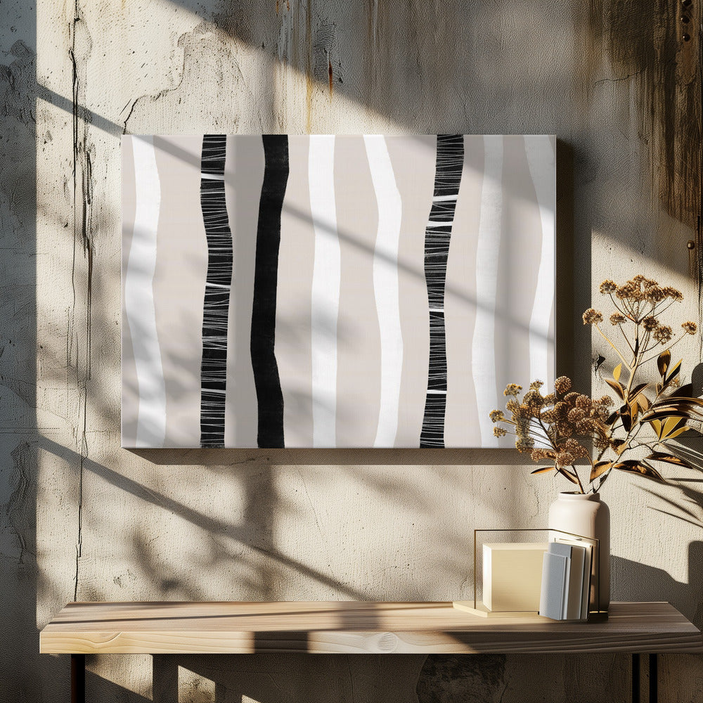 verticale zwart-witte strepen | Canvas