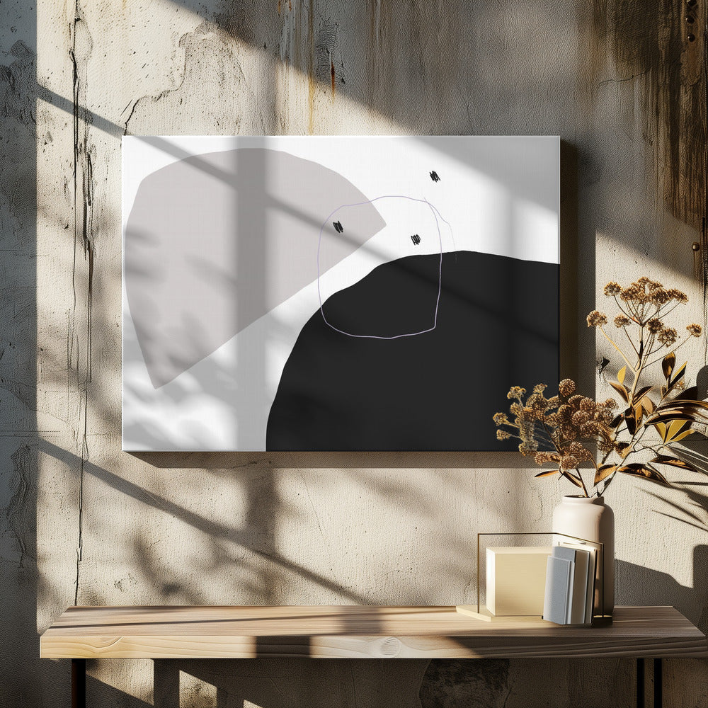 Monochrome zwarte en grijze vormen | Canvas