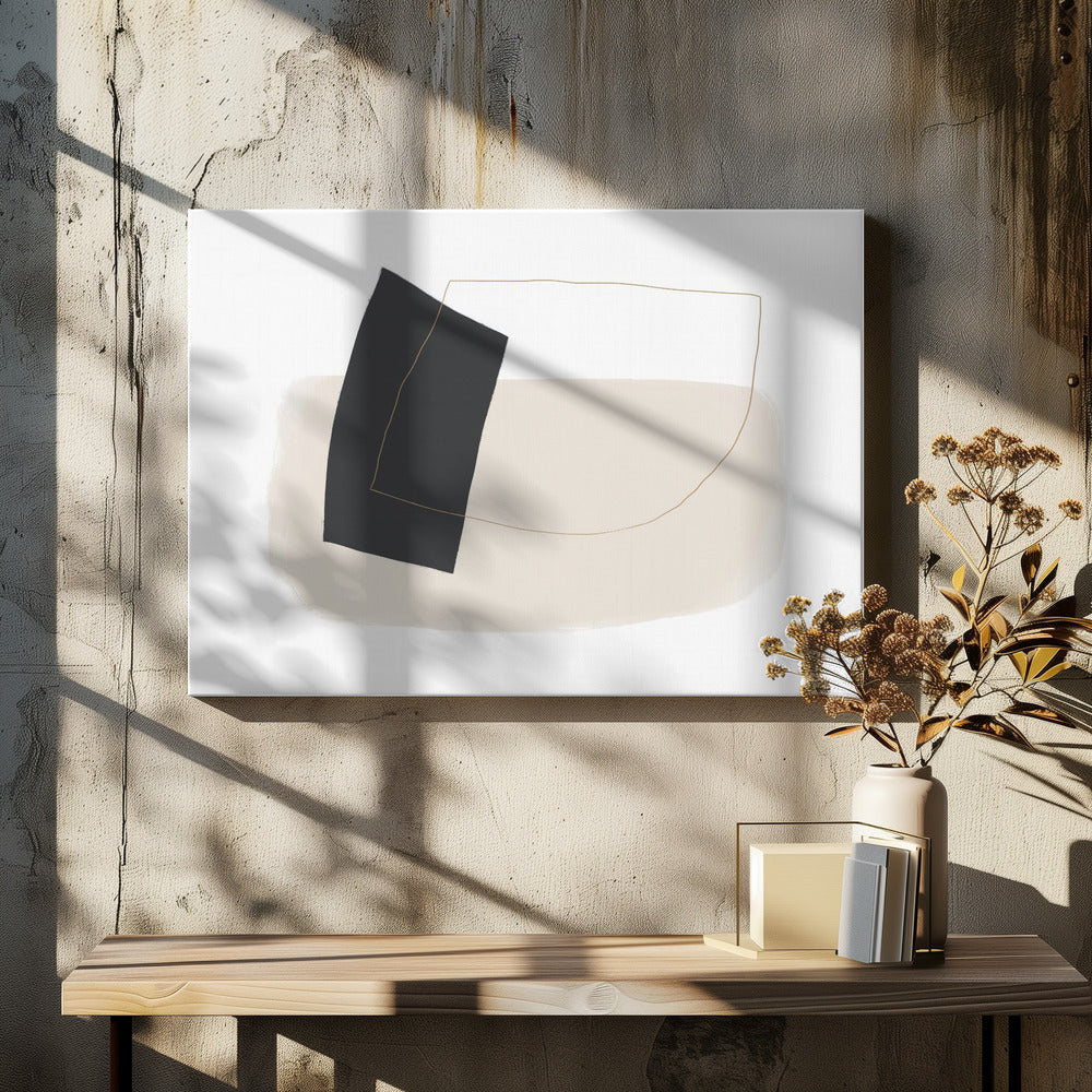 Geometrische vormen en eenvoudige lijnen in neutrale tinten | Canvas