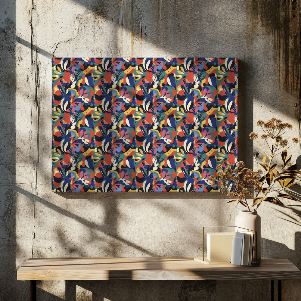 Levendige bloemengolven | Canvas