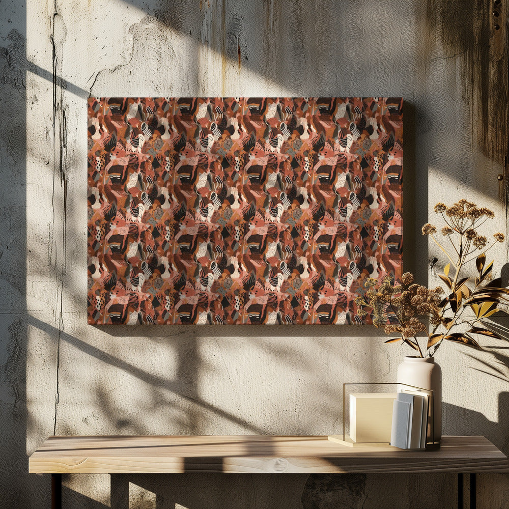 Karmozijnrood mozaïek | Canvas